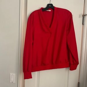 TIBI RED SILK TOP